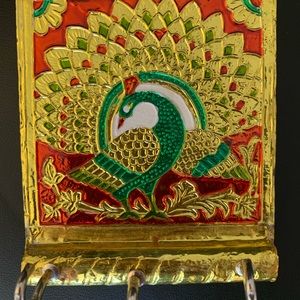 Beautiful Peacock Antique Keyholder from India
